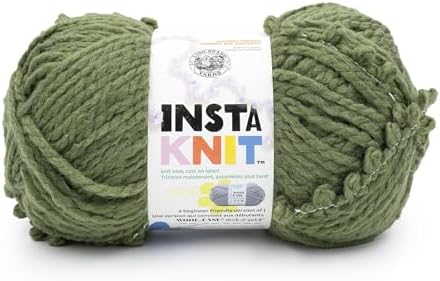 Lion Brand Yarn InstaKnit Beginner Yarn for Knitting, Evergreen with Envy, 1 Pack by LionBrandYarn