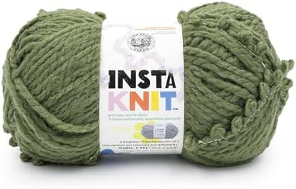 Lion Brand Yarn InstaKnit Beginner Yarn for Knitting, Evergreen with Envy, 1 Pack by LionBrandYarn