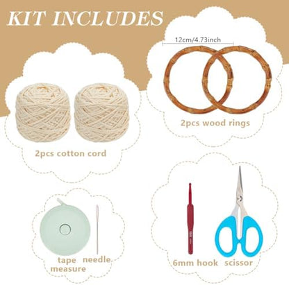 ACRNIGHEET Crochet Bag Kit for Adults Oat Colored Handbag Crochet Kit for Beginners Tote Bag Starters Set DIY Craft Making Kit with Step-by-Step Instructions and Video Guidance - Image 2