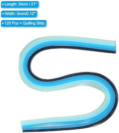 PATIKIL 120pcs Quilling Strips Paper 1/8"(3mm) 21" Origami Paper Quilling Strip for Art DIY Hand Craft Christmas, Gradient Blue - Image 2