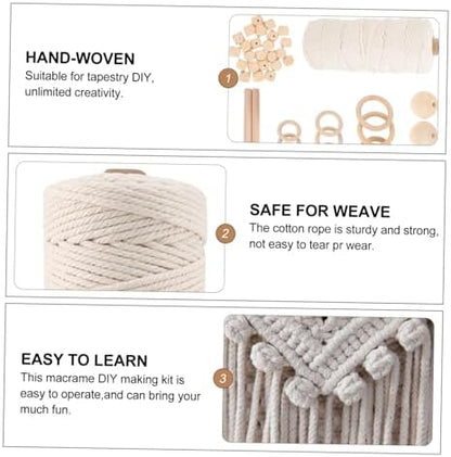 PRETYZOOM Macrame Tapestry Craft Kit Complete DIY Tapestry Material Kit Macrame Cords for Adults Home Adornment - Image 5