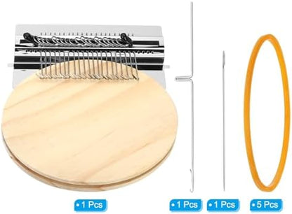 PATIKIL 21 Hooks Mini Weaving Machines Kit, Metal Quickly Small Darning Weave Tool with Accessories for Mending Knitting Stitching Clothes DIY, Style 1 - Image 3
