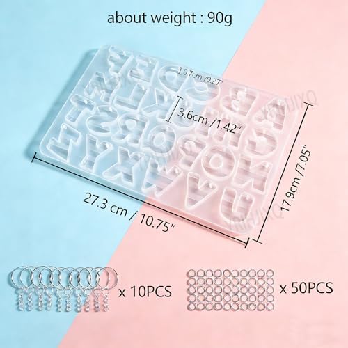 26 Letter Resin Mold with Hole Alphabet Epoxy Casting Mold - Image 2