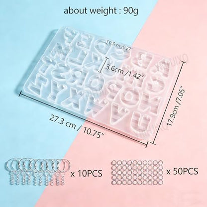 26 Letter Resin Mold with Hole Alphabet Epoxy Casting Mold - Image 2