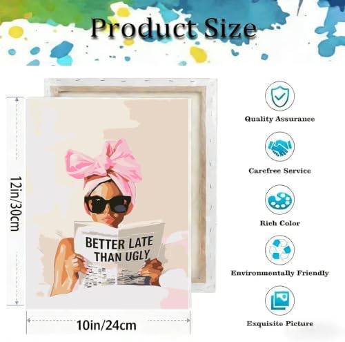 Woman Paint by Numbers Kit for Adults,Trendy Paint by Number With Frame - Image 3