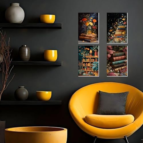 4 Pack Framed Paint by Numbers Kit for Adults Beginner Book Adult Paint by Number Kits on Canvas Flower Painting by Numbers for Adults with Frame Floral DIY Painting Kits for Home Wall Art 8x12 Inch - Image 3