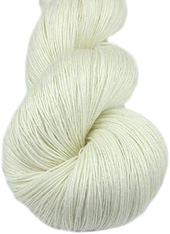 Lotus Yarns Lace Weight 1 Skein Cashmere Knitting Yarn Comfortable Soft Crochet Yarn Great for Baby Garments, Scarves, Hats, and Craft Projects (19-White) by LotusYarns