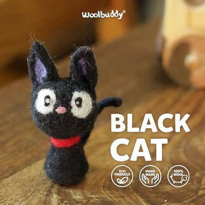 Woolbuddy Needle Felting Starter Kit (Black Cat) for Adults with DIY Tool - Image 3