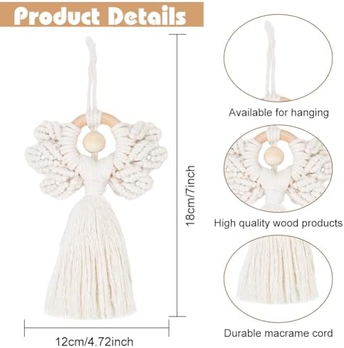 ORIGACH 3 Set DIY Angel Macrame Kit, Beige - Image 3