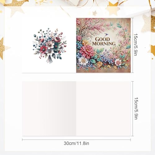 LazyFold 6Pcs DIY Diamond Art Painting Greeting Cards with Envelopes, Beautiful Scenery All Occasion Note Card Kit for Women, Handmade Thank You Birthday Friendship Cards Gift - Image 2