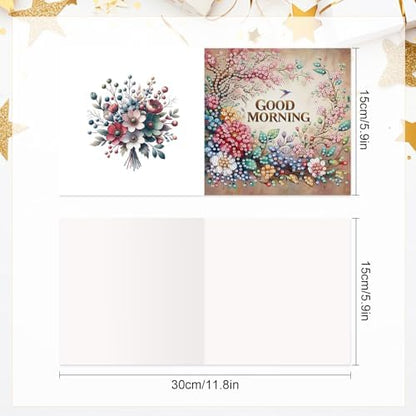 LazyFold 6Pcs DIY Diamond Art Painting Greeting Cards with Envelopes, Beautiful Scenery All Occasion Note Card Kit for Women, Handmade Thank You Birthday Friendship Cards Gift - Image 2