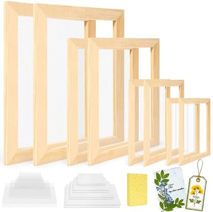 Caydo 4 Pieces Paper Making Frame Kit, Papermaking Mould by Caydo