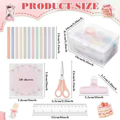 FunooFuno 155 Pcs Scrapbooking Supplies Kit with Storage Box, Coquette - Image 3