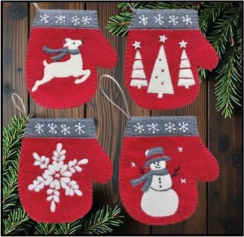 Rachel's Of Greenfield Winter Mittens Ornament Kit | DIY Christmas Crafts | Christmas Mittens Decor | Christmas Ornaments | Instructions and Materials Included by RachelsofGreenfield