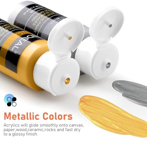 GOTIDEAL Acrylic Paint Set, 24 Colors (59ml, 2 oz), with Paint Brushes - Image 5
