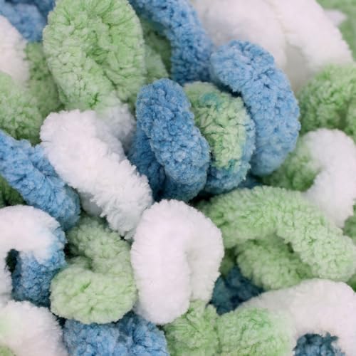 JubileeYarn Fun Finger Loops Yarn - Multicolor Blue Green - 3 Skeins - Image 2
