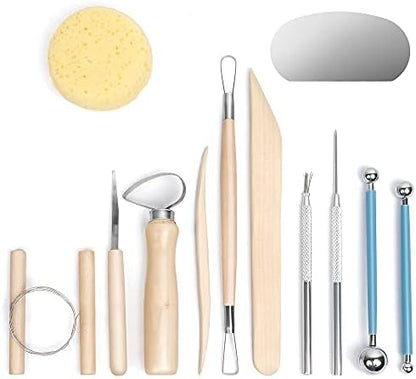 Nozomy Clay Tools,12PCS Pottery Clay Sculpting Tool Set by NOZOMY