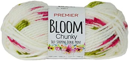Premier Yarns Bloom Chunky, Baby's Breath, Bulky Weight, 3.5 oz, 109 Yards by Premier