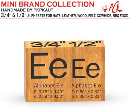 4Pcs Letters Branding Iron for Wood, Leather Branding Stamp (E e) - Image 2