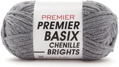 Premier Yarns Basix Chenille Brights, Pewter, Super Bulky Weight, 5.3 oz by Premier