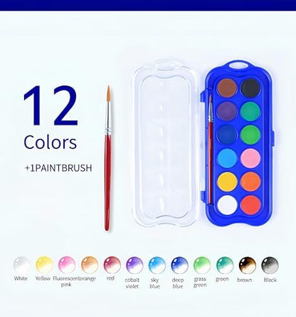 Watercolor Workbook，Water Paint Adult Set，Easy Coloring Book,Beautiful Paintings for Beginner (Fruit - Album) (Fruit - 12 Colors) - Image 2