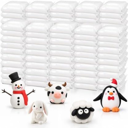 WinnerWhy 108 Pcs Air Dry Clay Bulk 57oz Air Dry Modeling Clay Soft DIY Ultra Light Modeling Clays Foam Magic Crafts for Sculpting Kids Gifts Party School Supplies for Crafts Artistic (White) by WinnerWhy