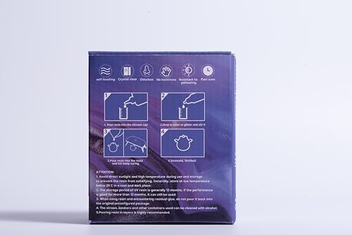 VIDA ROSA 200g UV Resin Kit with Upgraded UV Light 24W,Silicone Stir Rod, Measuring Cup and Silicone Pad-Ultraviolet Epoxy Resin Hard,UV Resin Starter Jewelry Making Kit for Craft Beginner - Image 4
