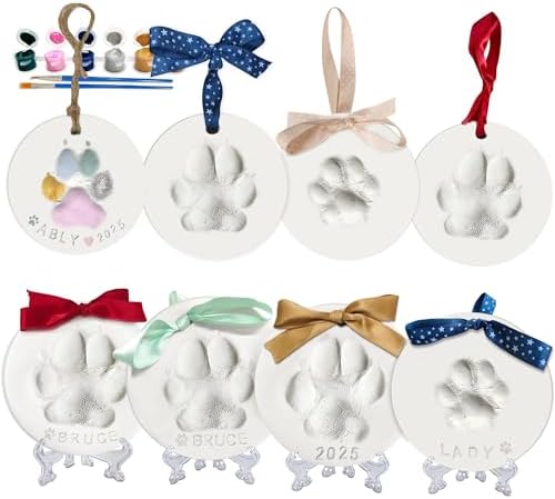 MYPAWLETS Dog Cat Pawprints Keepsake Kit,Make 4 Clay Paw Print Ornaments by MYPAWLETS