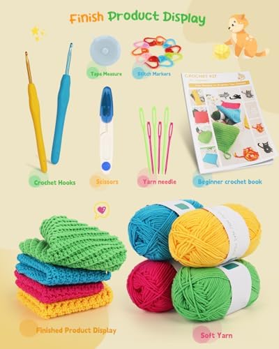 Katech Crochet Kit for Beginners, Dishcloth Crochet Starter Kit for Adults - Image 6