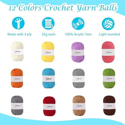 Yarniss Crochet Kits for Beginners,Learn to Crochet Set with Bag,Turquosie - Image 4
