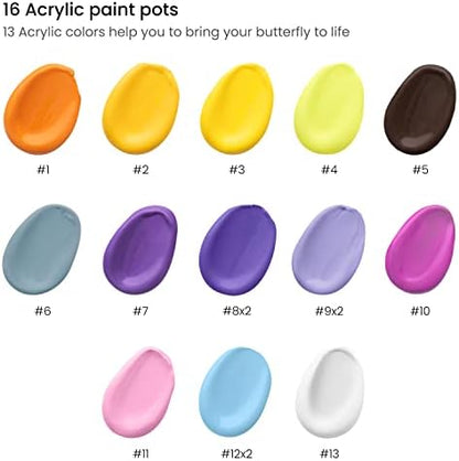 ARTEZA Paint by Numbers Kit for Adults, 12x16 Inches, 25 Pieces, 1 Canvas Panel, 16 Acrylic Paint Pots, 5 Paintbrushes, Art Supplies for Home & Office - Image 2