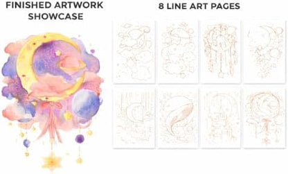 2026 Breathly Stress Relief Watercolor Books Painting Kit, All-in-One DIY Watercolor Art Kit, Paint-with-Water Portable Painting Art Book with 12-Color Pigment Dot Card & Water Brush Pen, Tri-Fold Pocket Painting Set, Relaxing Creative Kit for Beginner... - Image 6