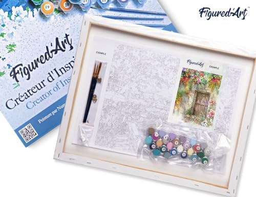 Figured'Art Paint by Numbers for Adults with Frame Cave Entrance 16"x20" - Craft Art Painting DIY Kit Canvas Already Stretched on a Wooden Frame - Image 5
