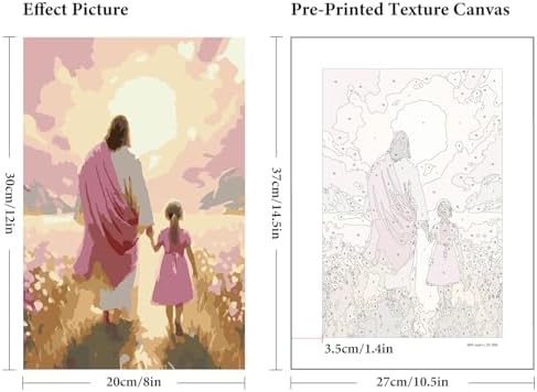 6 Pack Paint by Numbers Kit for Adults Jesus, Without Frame 10x14 Inch - Image 3