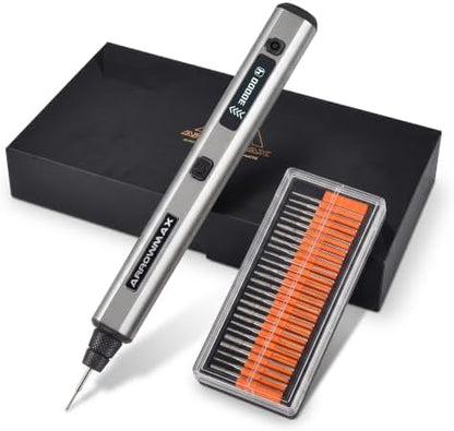 ARROWMAX Engraving Pen for Metal Wood Glass Plastic with OLED, 30000 RPM by ARROWMAX