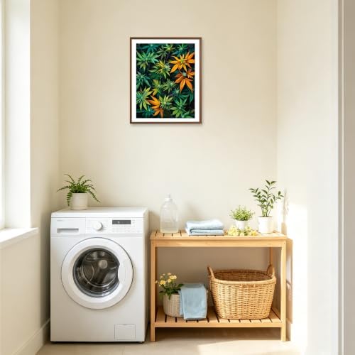 ARNLRDYA Green Plants Paint by Number Kit, Marijuana Leaf, Green - Image 5