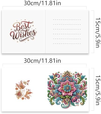 Diamond Painting Greeting Cards 12 Pack Mandala Design DIY Kit with Special Irregular Rhinestones Thick Cardboard Envelopes Included Handmade Craft for Adults Gift - Image 5
