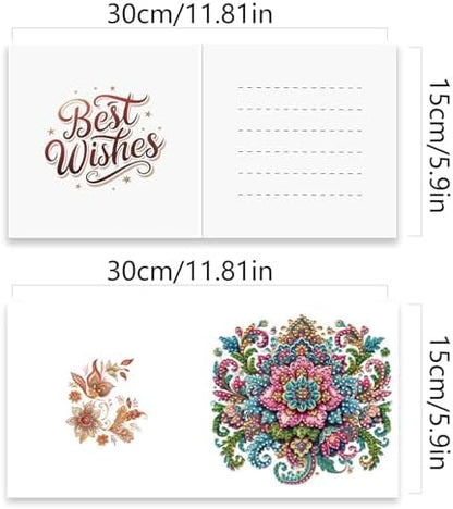 Diamond Painting Greeting Cards 12 Pack Mandala Design DIY Kit with Special Irregular Rhinestones Thick Cardboard Envelopes Included Handmade Craft for Adults Gift - Image 5