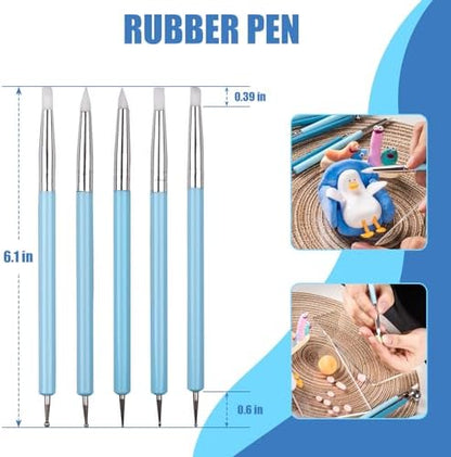 Dotting Tools, Silicone Clay Sculpting Tool, Ceramic Clay Ball Stylus Dot Painting Tools, Pottery Embossing Tool for Rock, Nail, Blending, Drawing, Modeling - Image 2