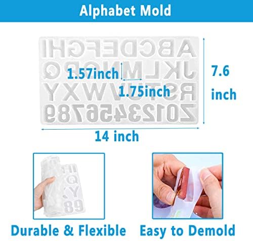 Miraclekoo UV Resin Kit with Light and Alphabet Resin Molds for Beginners, 7oz UV Epoxy Resin and Supplies with UV Lamp Resin Jewelry Molds Starter DIY Kits Tools for Keychain Necklace Making - Image 3
