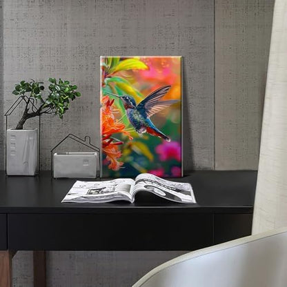 HeeBenor Framed Paint by Numbers Kit for Adults, Hummingbird, 8x12 Inch - Image 7