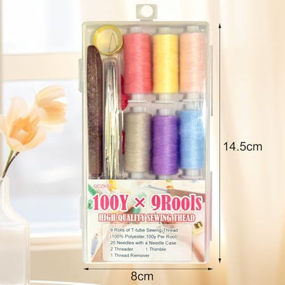 Sewing Kit with Case, Portable Needle and Thread Kit with Sewing Supplies and Accessories, Ideal for Adults,Beginners,Travelers,Home,Emergency, Includs Needles,Needle Threader and More - Image 2