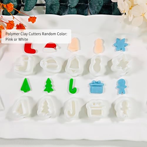 Xaekicr 10 Pcs Christmas Polymer Clay Cutters Set – Holiday Clay Cutters for Earrings, Ornaments & Jewelry Making – Gingerbread, Snowman, Tree Shapes – Clay Tools for Polymer Clay Crafts - Image 3