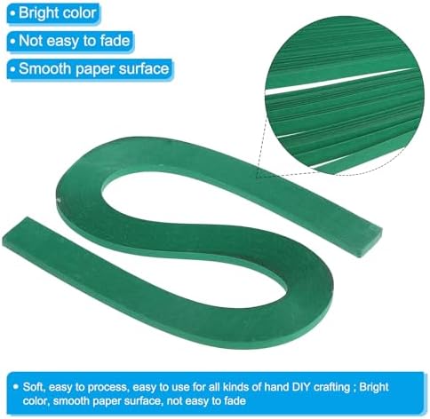 PATIKIL 240pcs Quilling Strips Paper 3/16"(5mm) 21"(54cm) Origami Paper Quilling Strip for Art DIY Hand Craft Christmas, Green - Image 3