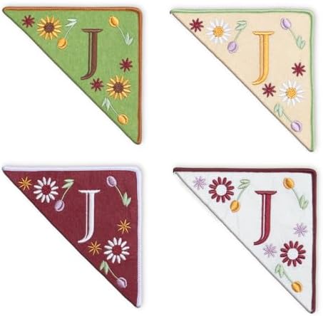Personalized Embroidered Corner Mark, 4 Pack, Finished Initial Felt Bookmark Corner, Gift for Book Lover by Unknown