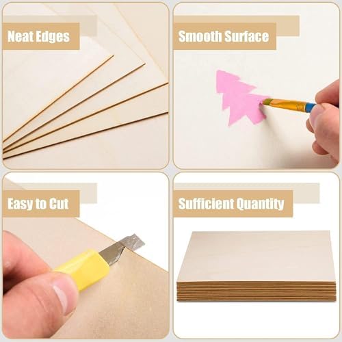 AWIZOM 12 Pack Basswood Sheets for Crafts 12 x 16 x 1/16 Inch-2 mm Thick Plywood Sheets Unfinished Wood Sheet Boards for DIY Craft Projects, Architecture Models, Engraving, Wood Burning, Staining - Image 3