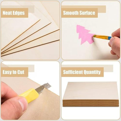 AWIZOM 12 Pack Basswood Sheets for Crafts 12 x 16 x 1/16 Inch-2 mm Thick Plywood Sheets Unfinished Wood Sheet Boards for DIY Craft Projects, Architecture Models, Engraving, Wood Burning, Staining - Image 3