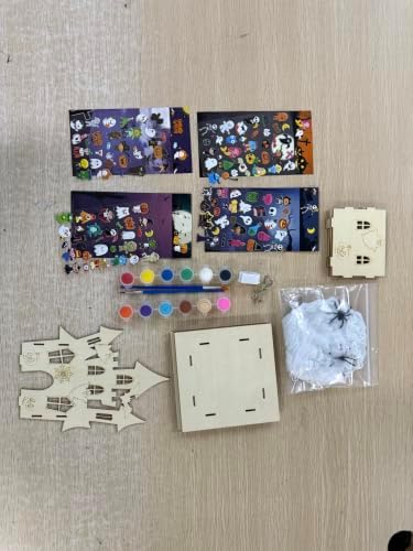 DoubleFill 6 Set Halloween Wooden Castle House Craft Kits, DIY - Image 7