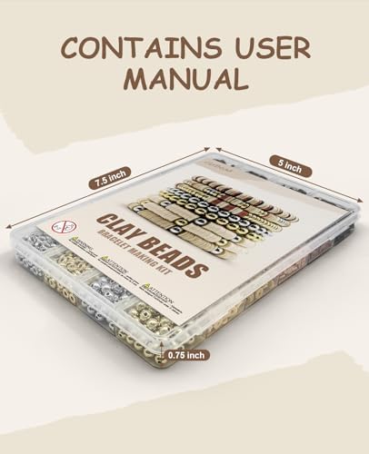 ClaBead Bracelet Making Kit 3200Pcs, Clay Beads Bracelet Kit with Gold Beads and Sliver Beads (Earth Tone) - Image 7