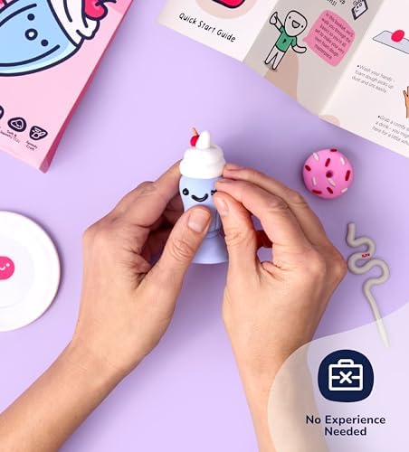 Pott’d Foam Dough Collectibles Air Dry Clay Kit for Adults, DIY Crafts Includes Clay Tools, Colourful Foam Clay, Guides for Mini Food Characters, Plant Projects and Date Night Creations - Image 4